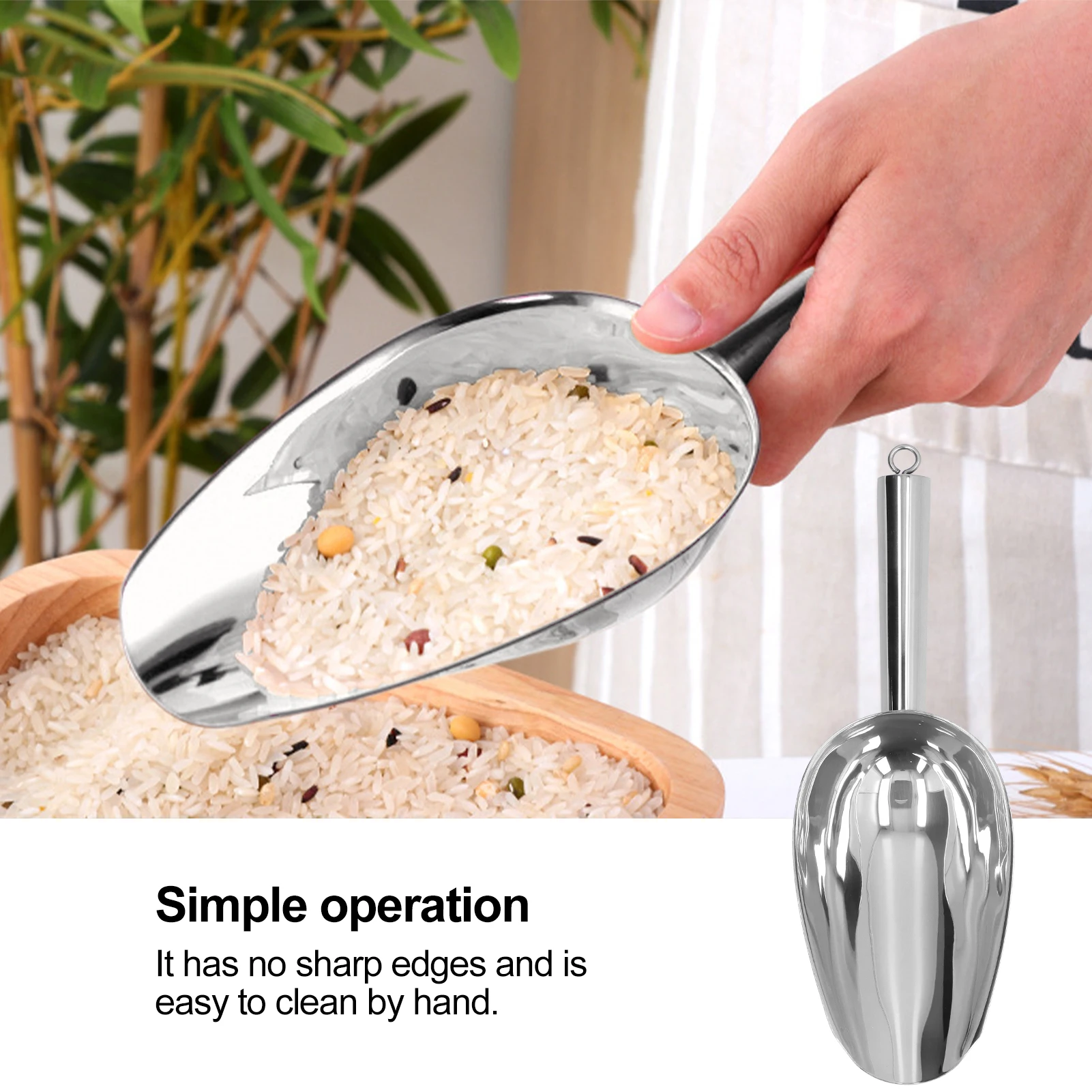 

Ice Bucket Scoop Ice Scooper Stainless Steel U Shaped Sturdy Food Grade Ice Bucket Scoop for Home Hotel Restaurant Kitchen Tools