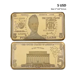 Luxurious Gold/Silver Plated US Dollar Design Souvenir Coin Set - Elegant Collectible and Business Gift (Gold USD 5)