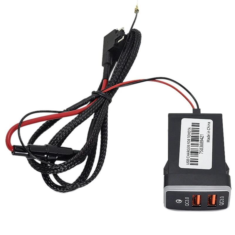 

2 шт., автомобильное зарядное устройство с двумя USB-портами 3,0, 12-24 в