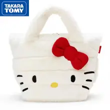 

TAKARA TOMY autumn and winter new cartoon Hello Kitty bow plush handbag large capacity hand warmer