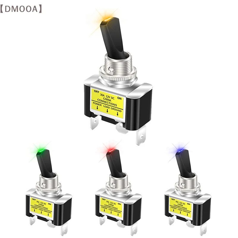 30A 12V LED Toggle Switch 3Pin SPST 2 Position ON Off For Automotive Car Aircraft 1PCS