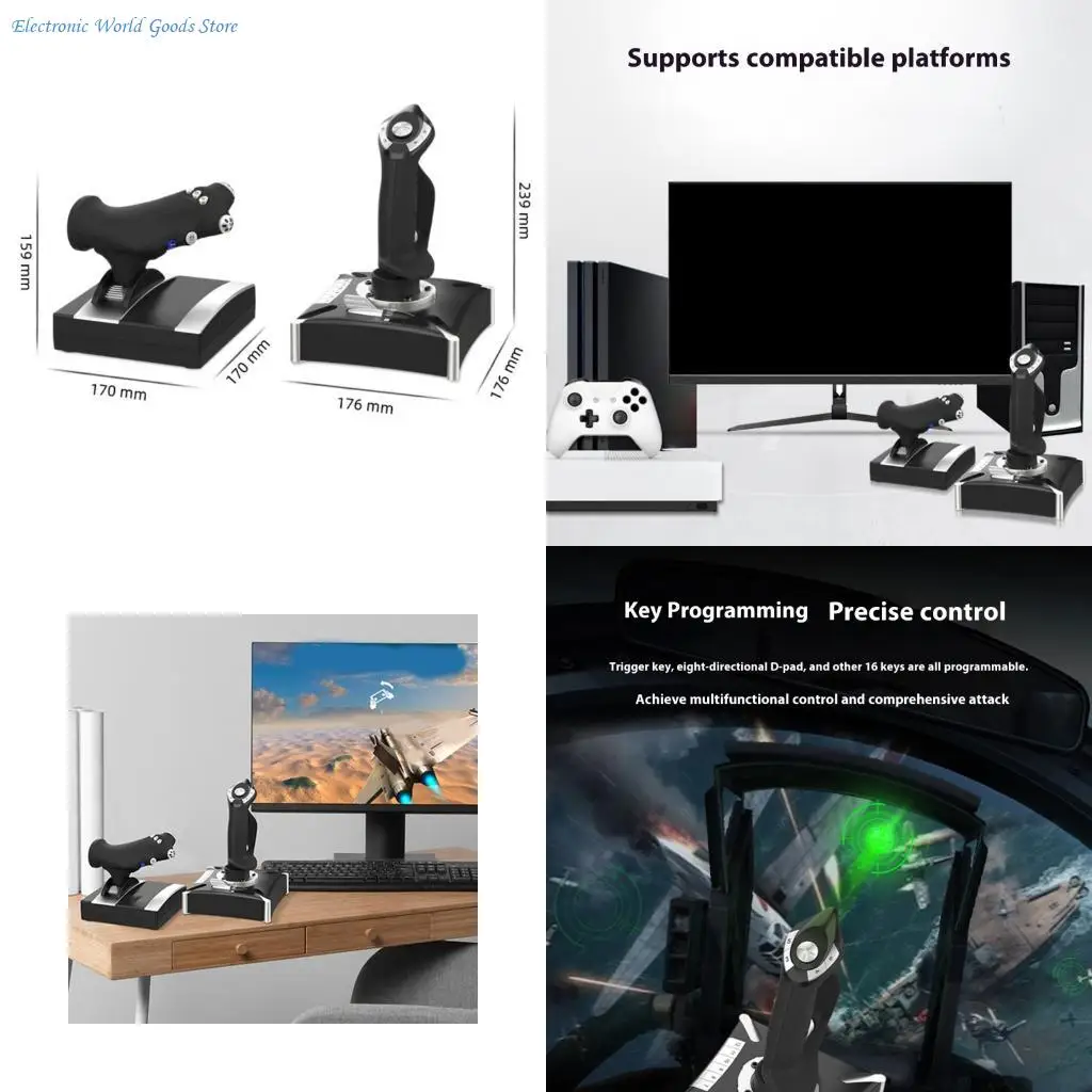 Joystick Simulateur Vol USB PXN 2119 16 Boutons Programmable PC PS4