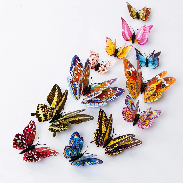 12pcs/lot Colorful Butterfly Magnetic Magnets for Refrigerator Decor  Butterflies Fridge Magnet Wall Stickers Wedding Decorations - AliExpress