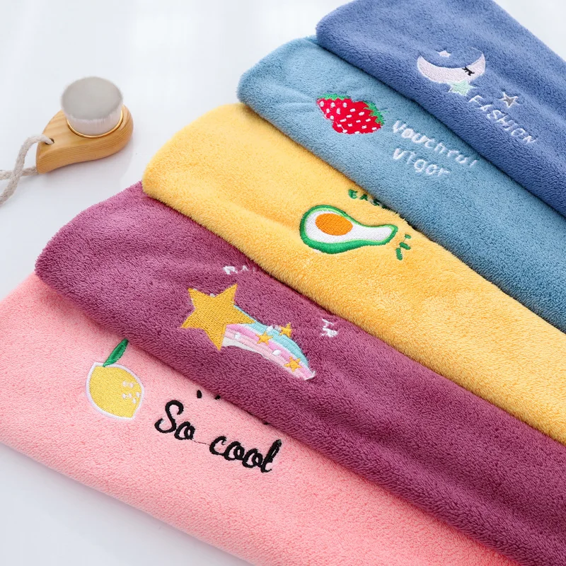 Microfiber Towels Quick Drying Towel Curly Hair Drying Hat Microfiber Shower Cap Artifact Embroidery Towel Bath Hats Dry Hair Cap Quick Drying Soft for Lady Turban Head