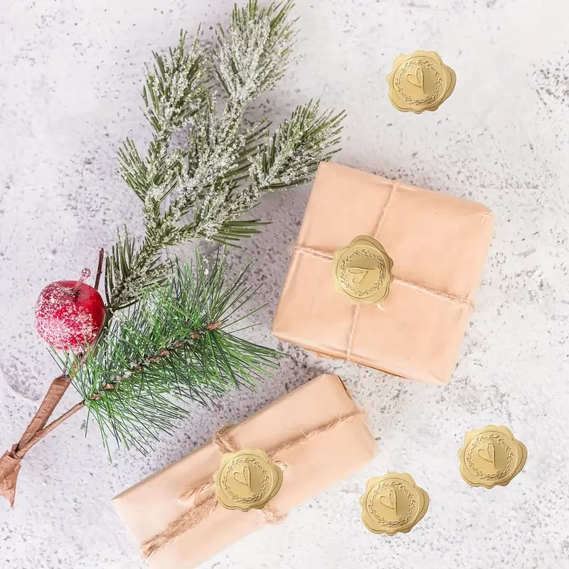 Premium Embossed Heart Stickers Self-Adhesive Envelope Seals for Wedding Invitations Party Decor Gift Wrapping DIY Love Crafts