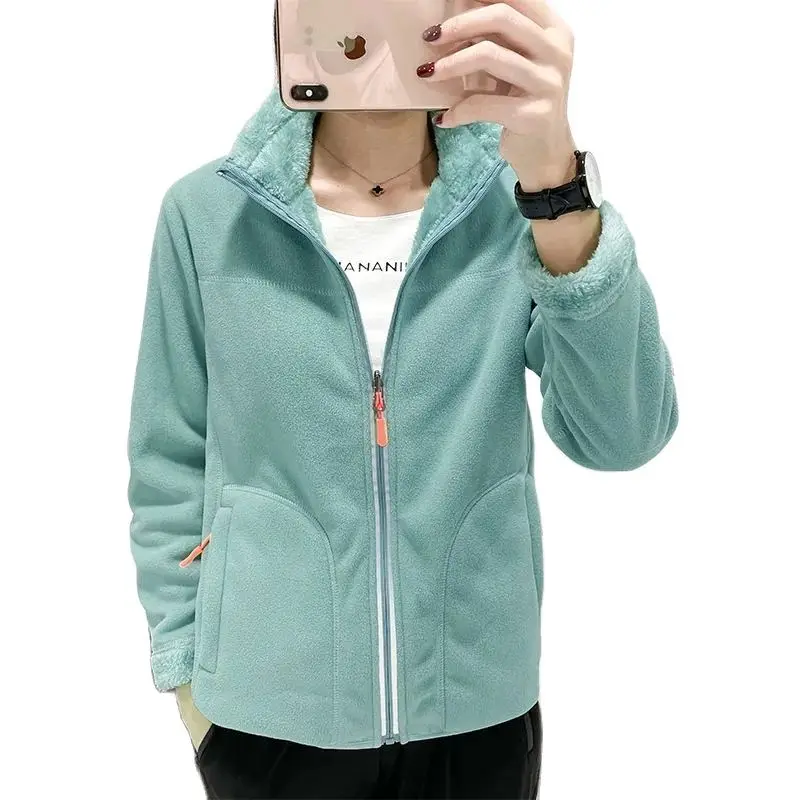 CoralVelvetDoubleSidedFleeceJacketWomenSpringAutumnKeepWarm