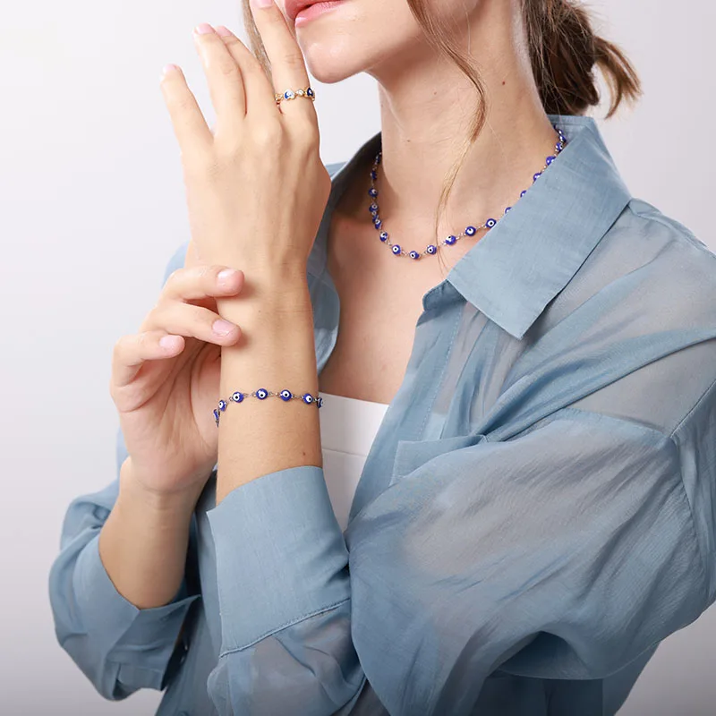 Stainless Steel Anklets Evil Eye For Women