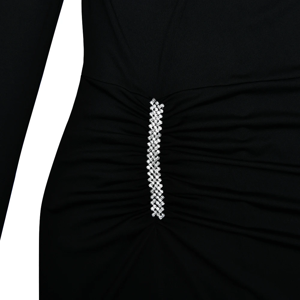 Elegant Long Sleeved Elastic Tight Irregular Dress Sexy Backless Party Evening Dress Slim Fall Vestido New Clothing