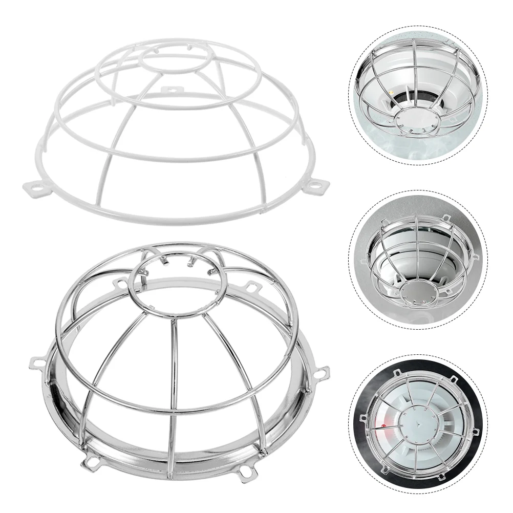 2pcs Fire Sprinkler Cover Stainless Steel Protective Cage Dustproof Lasting Easy Installation