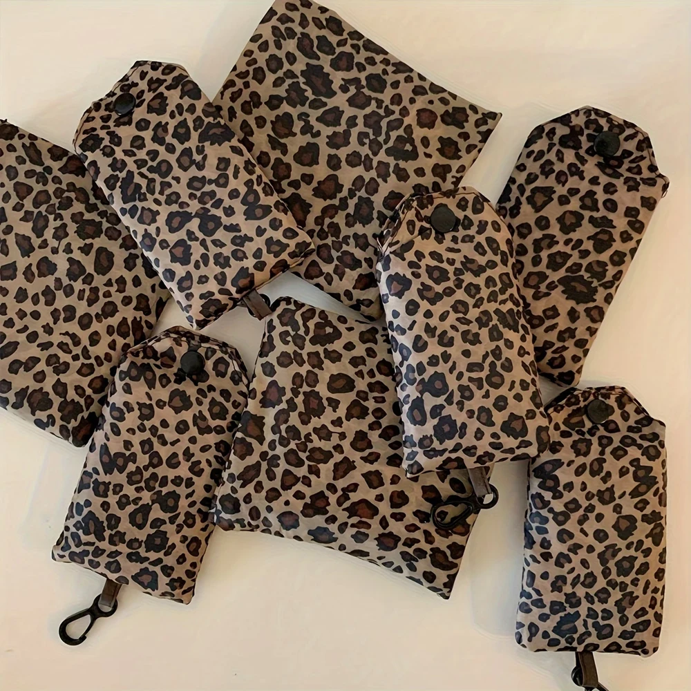Leopard Print Foldable Tote Bag - Lightweight, Durable, and Leak-Proof