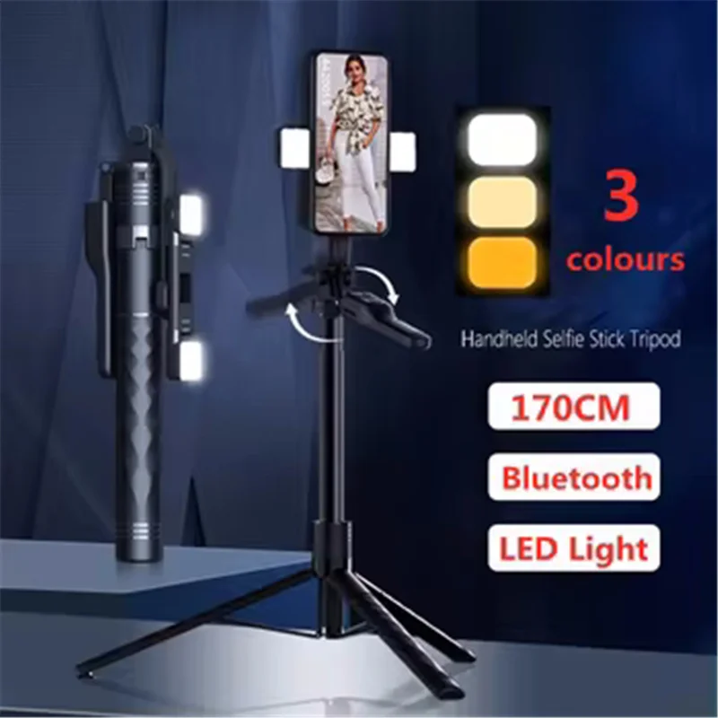 FANGTUOSI 2024 New Wireless Selfie Stick Tripod Foldable Stand For Gopro Action Cameras Smartphones Balance Steady Shooting Live 2