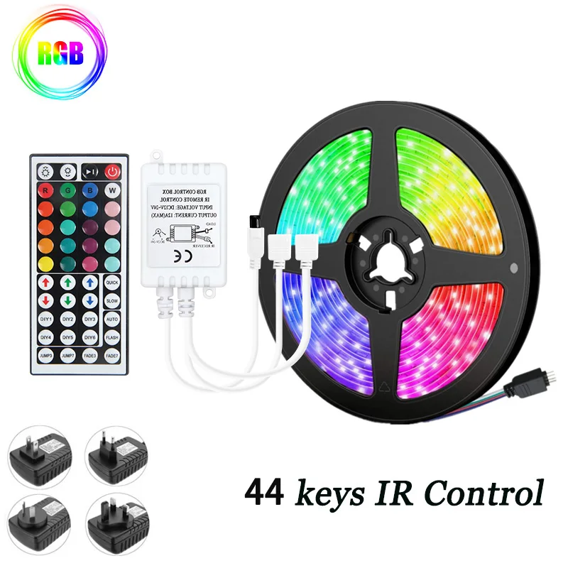thumbnail image 1 of Tira de luces LED para habitación, 24 V, WIFI, Bluetooth, RGB, cinta de luces LED de color para decoración, luces de neón navideñas, LED de 25 m, 30 m, 40 m, 50 m, 1 of 5