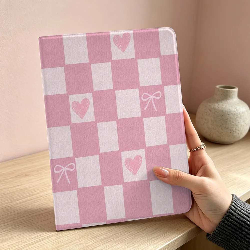 Purple Pink Checker Soft Tablet Case Cover