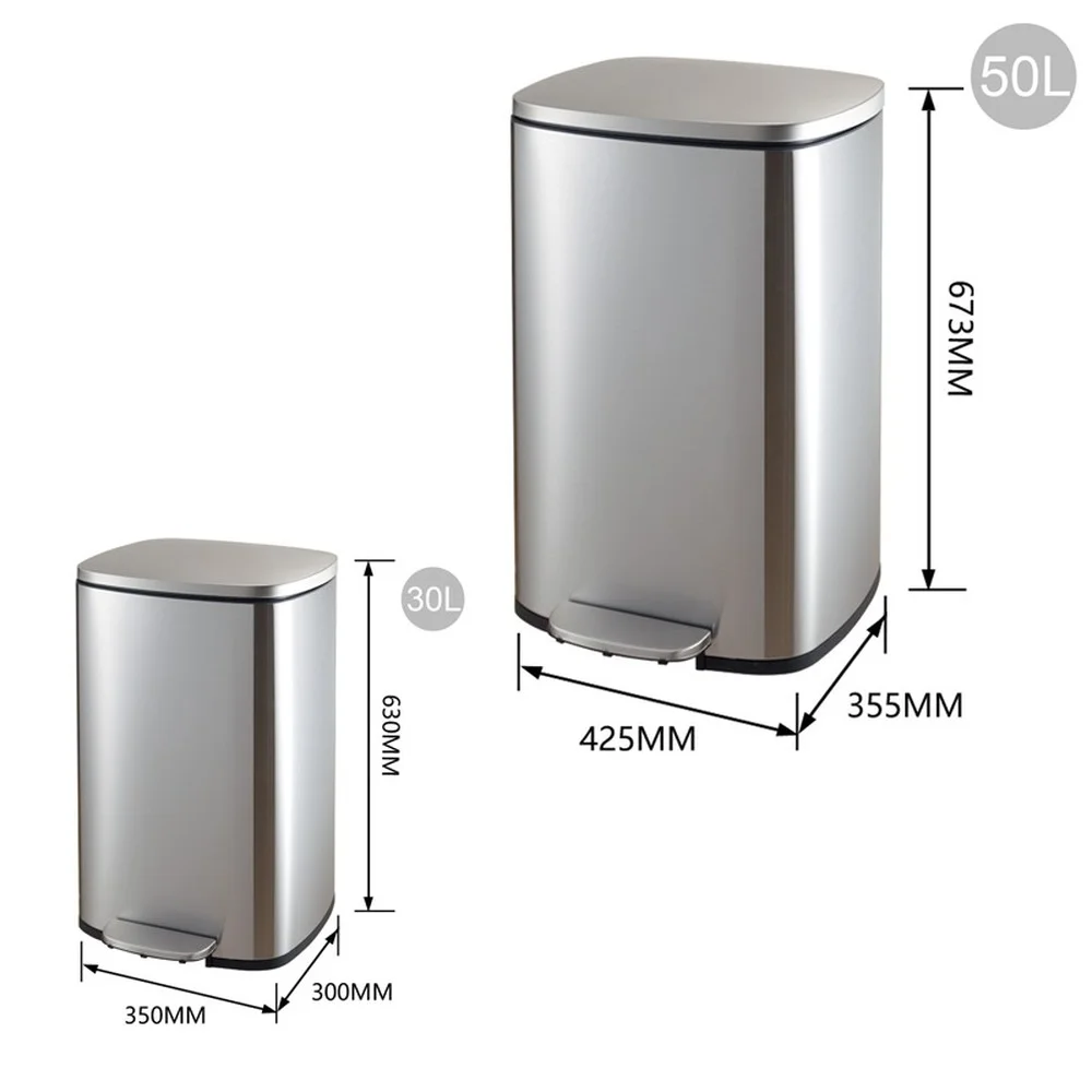 at Home 30L Stainless Steel Trash Can with Bonus 5L Trash Bin