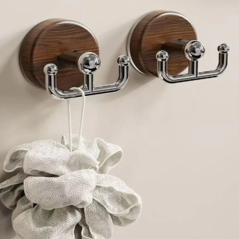 1pc Self-adhesive New Simple Hook Walnut Hanging Hanger Bathroom Wall Hook Bedroom Coat Storage Rack Home Towel Key Decor
