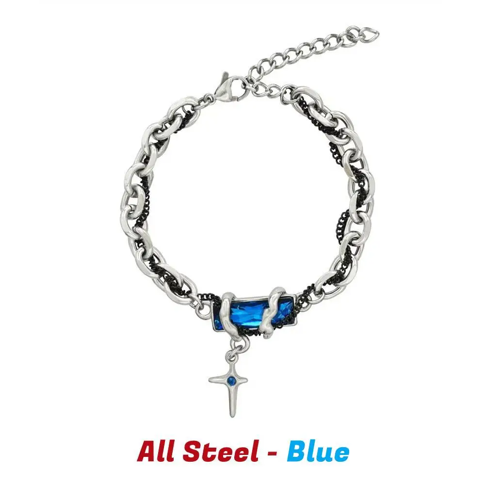2024 Retro Black Zircon Star Bracelet For Women Men Trend