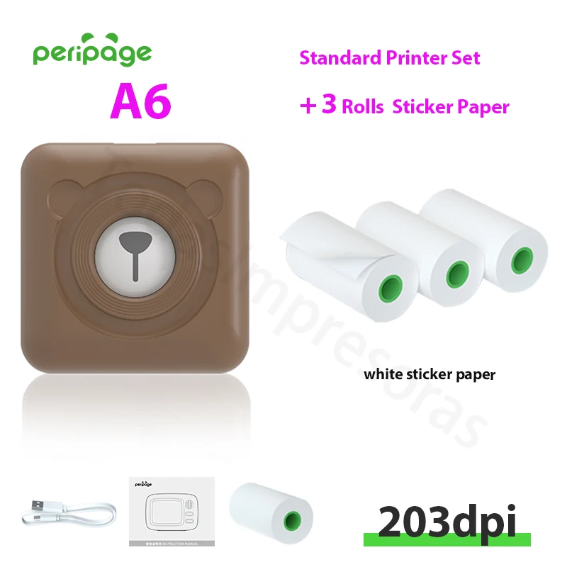 PeriPage A4 Paper Printer Direct Thermal Transfer Wirless Mobile Photo  Printer USB BT Connection Support 2''/3''/4'' Paper Width - AliExpress