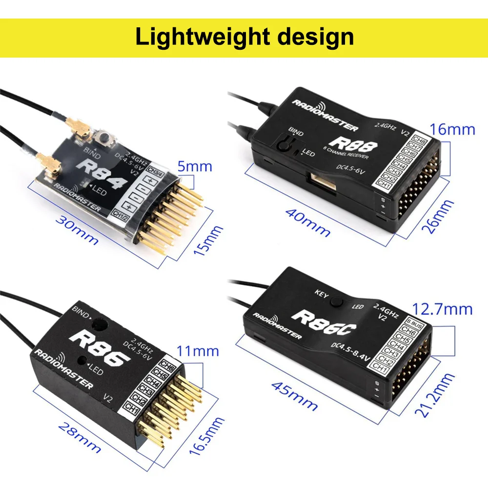 Récepteur RadioMaster R88 V2.0 8 canaux SFHSS PWM/Sbus compatible avec sky D8/D16 Futaba TX12/T16S sortie S-FHSS PWM/Sbus 8 canaux 26 Récepteur RadioMaster R88 V2.0 8 canaux SFHSS PWM/Sbus compatible avec sky D8/D16 Futaba TX12/T16S sortie S-FHSS PWM/Sbus 8 canaux 26