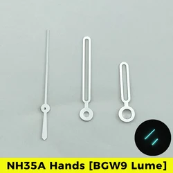 Polished Silver & Black Watch Hands with BGW9 Lume - Nautilu Design (Silver)