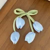 Beautiful Chiffon Tulip Hair Clips for Girls Light Pink Elegant Floral Hair Clips New Product Headwear