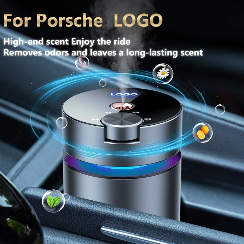 

For Porsche Cars Smart Spray Essential Oil Aromatherapy Diffuser Romantic Colorful And Ambient Light Car Air Humidifier