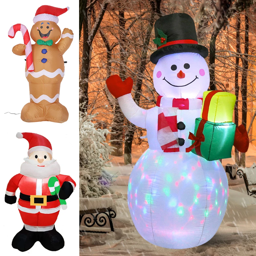 

Christmas Decoration Outdoor Inflatable Snowman Santa Claus with LED Light Glowing Giant Doll For Navidad New Year Party Decor