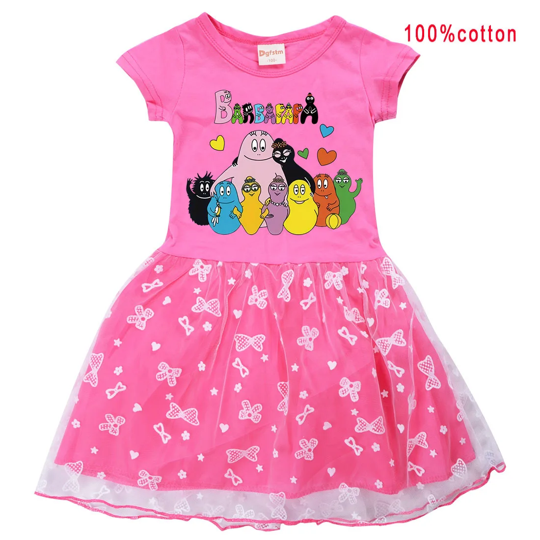 T shirt Dress Barbapapa Girls Tutu Dress Halloween Cosplay Costume Princess Kids Girls Birthday Party Dresses summer