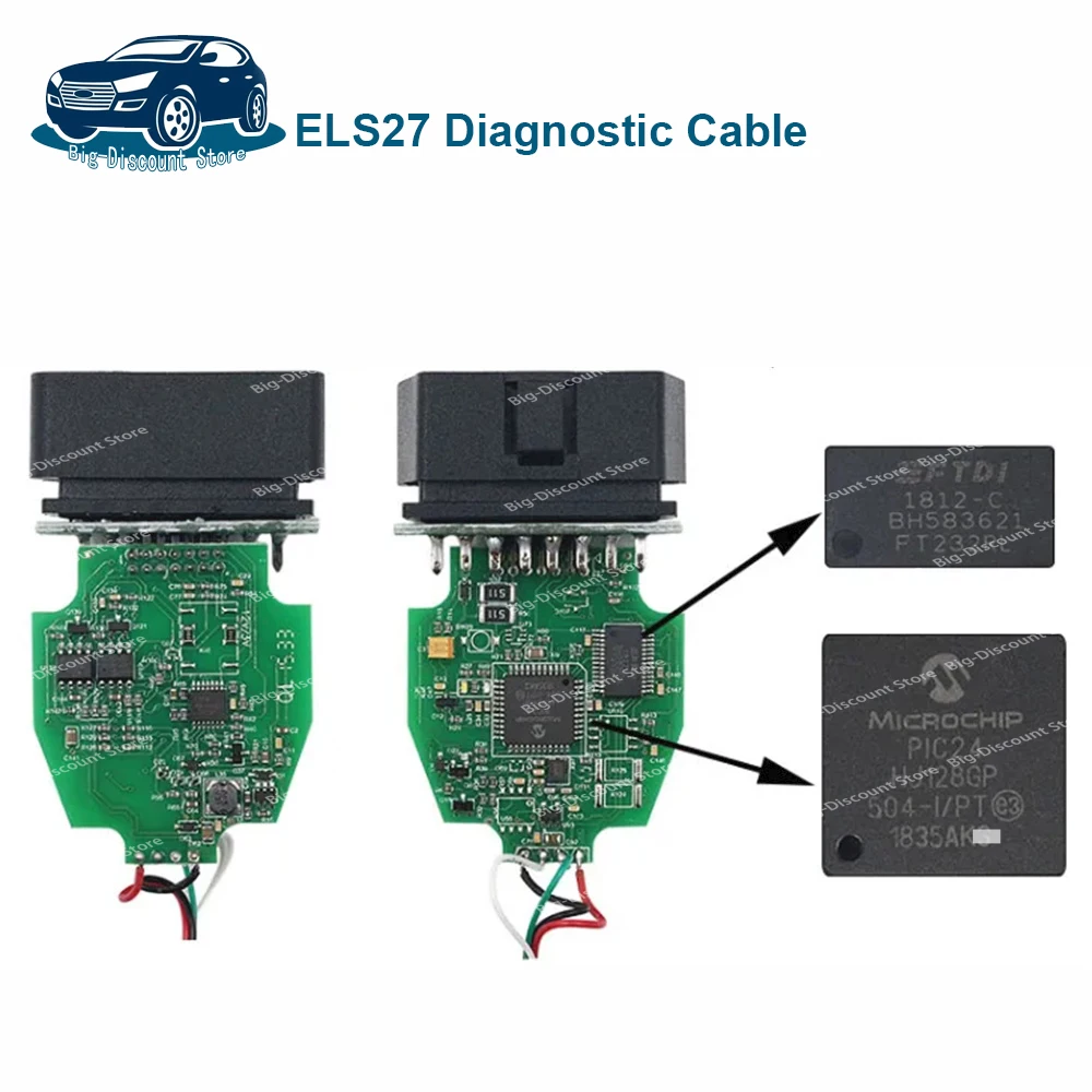 FORScan ٱ ĳ, PIC24HJ128GP FTDI Mircochip ELS 27, ֽ ELS27, V2.3.8 OBD2