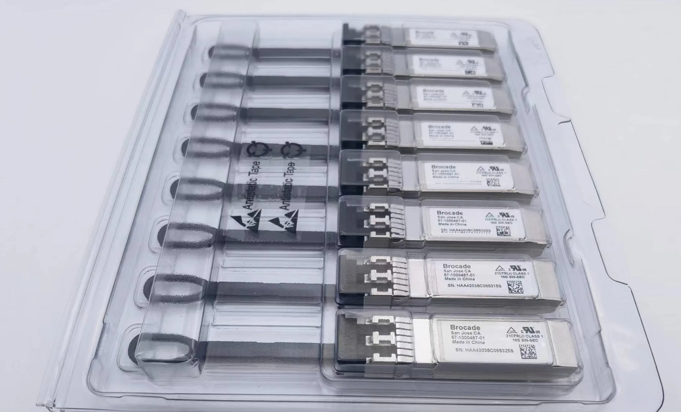 Brocade 57-1000487-01/SWL XBR-000192/193 16G-SW-SEC G610 16G FC SFP+ 850NM 100M Brocade 16g Fiber Optical Module/16g Transceiver