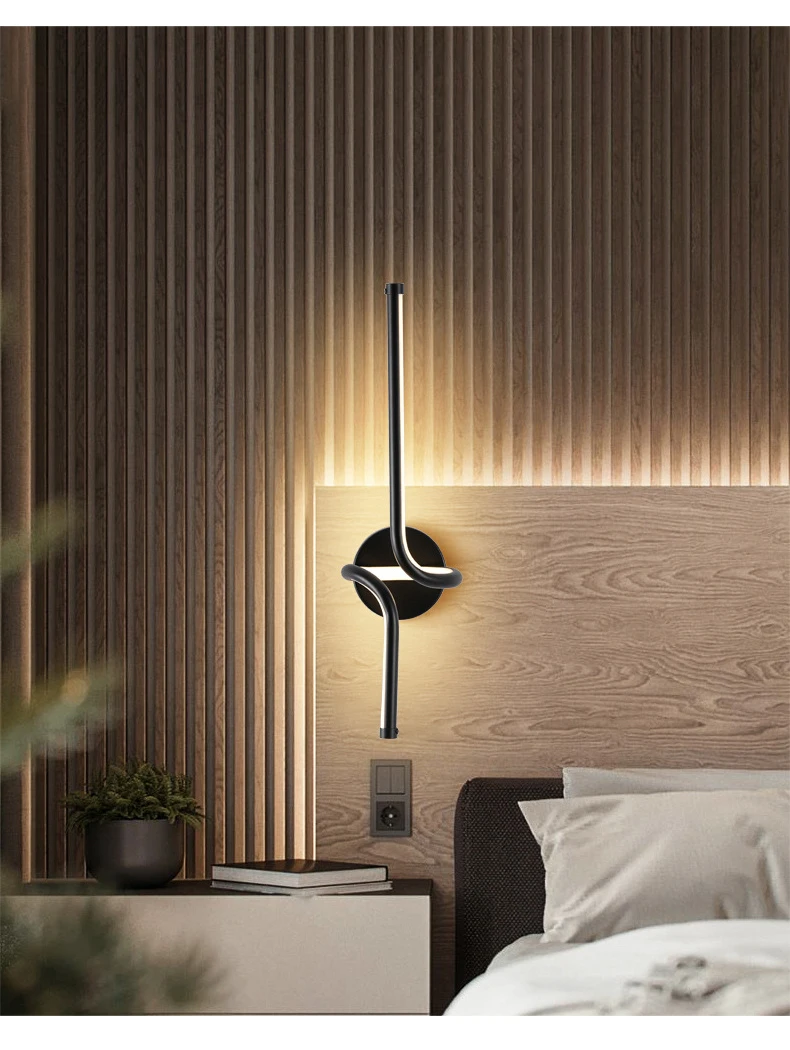 Conduziu a Lâmpada de Parede para tv Simples Nordic Preto Branco Sofá Fundo Quarto Sala Estar Cabeceira Casa Deco Luzes Iluminação Luminárias 8 Online shopping