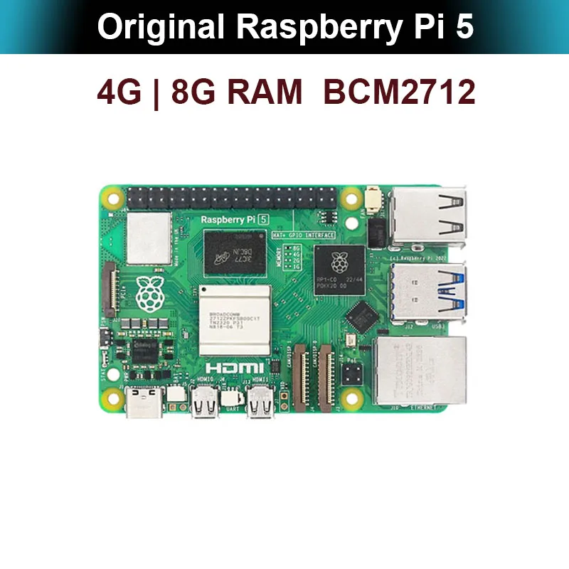Raspberry Pi 5 Kit 4G 8G Ram Bcm2712 Python 5B 4 Kp60 Pcie 2.0 Rtc Custodia In Metallo Opzionale 27W Alimentatore Ultima Scheda Dev Rpi 5
