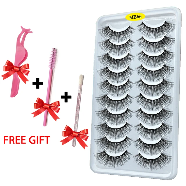 MB 2023 – Faux cils en vison 8D, en vrac, naturels, fins, personnalisés, vente en gros, 10 paires
