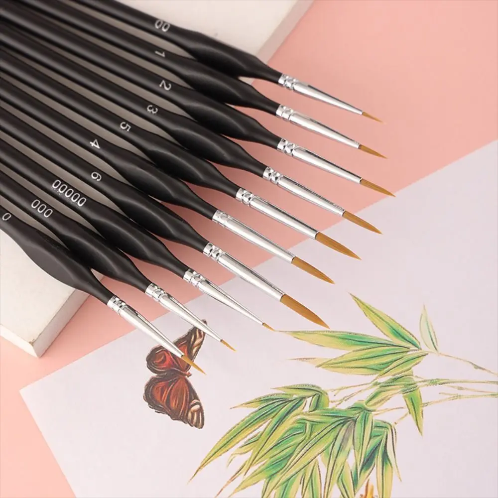 

Thin Hook Fine Detail Paint Brushes Miniature Weasel Hair Mini Paint Brushes Soft Bristled Watercolor Painting