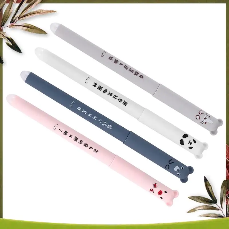 New-4 개/대 귀여운 동물 팬더 마우스 지울 수있는 젤 잉크 펜 0.35Mm 젤 펜 학교 사무실 공급 선물 학생 문구
