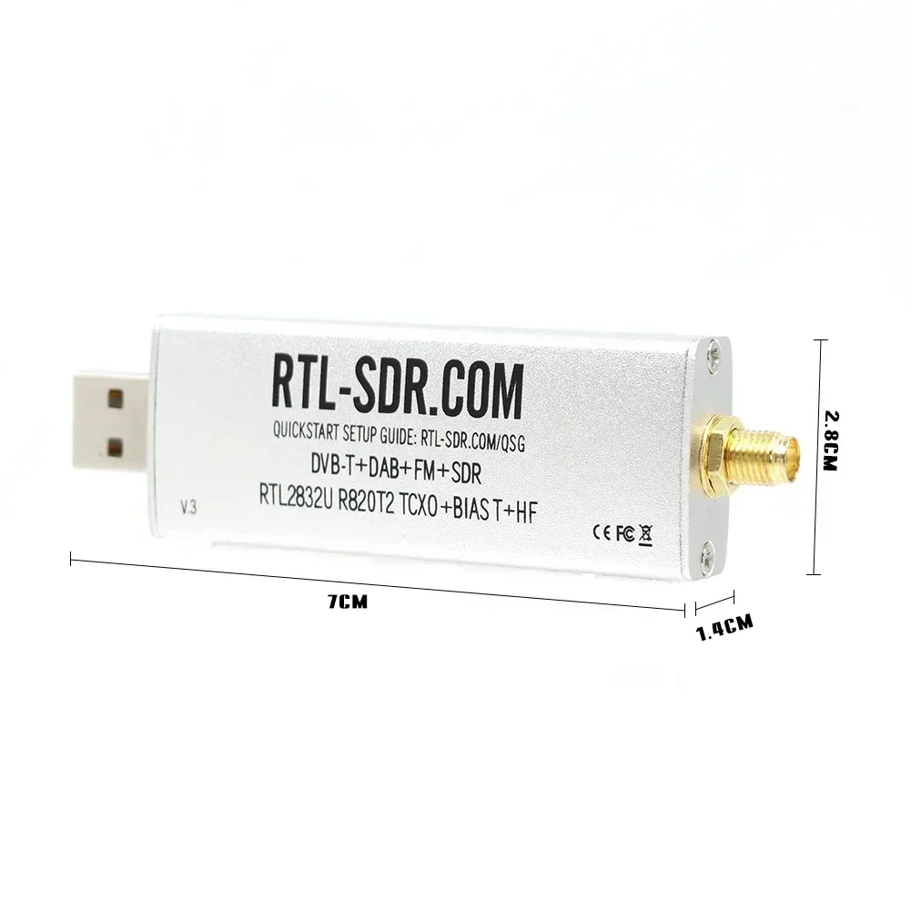 Software Defined Radio RTL-SDR Blog V3 RTL2832U R820T2 1PPM TCXO HF BiasT SMA for Window OSX Androids Pi