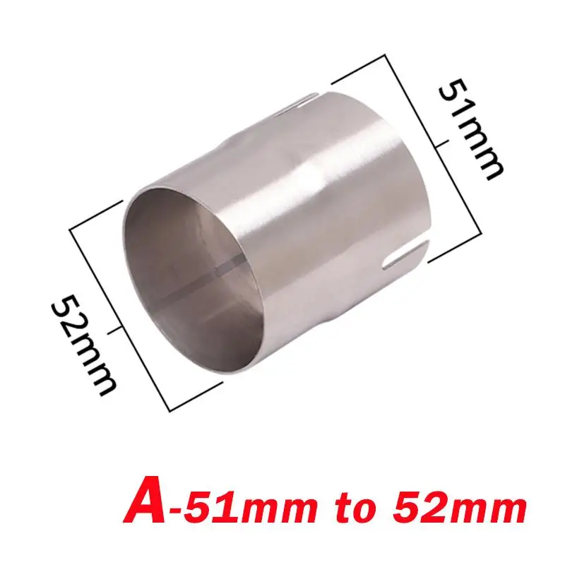 51mm to 52 54 56 58 62 64MM Exhaust Adapters Universal Motorcycle Muffler Pipe Connector Stainless Steel Conversion - Image 2