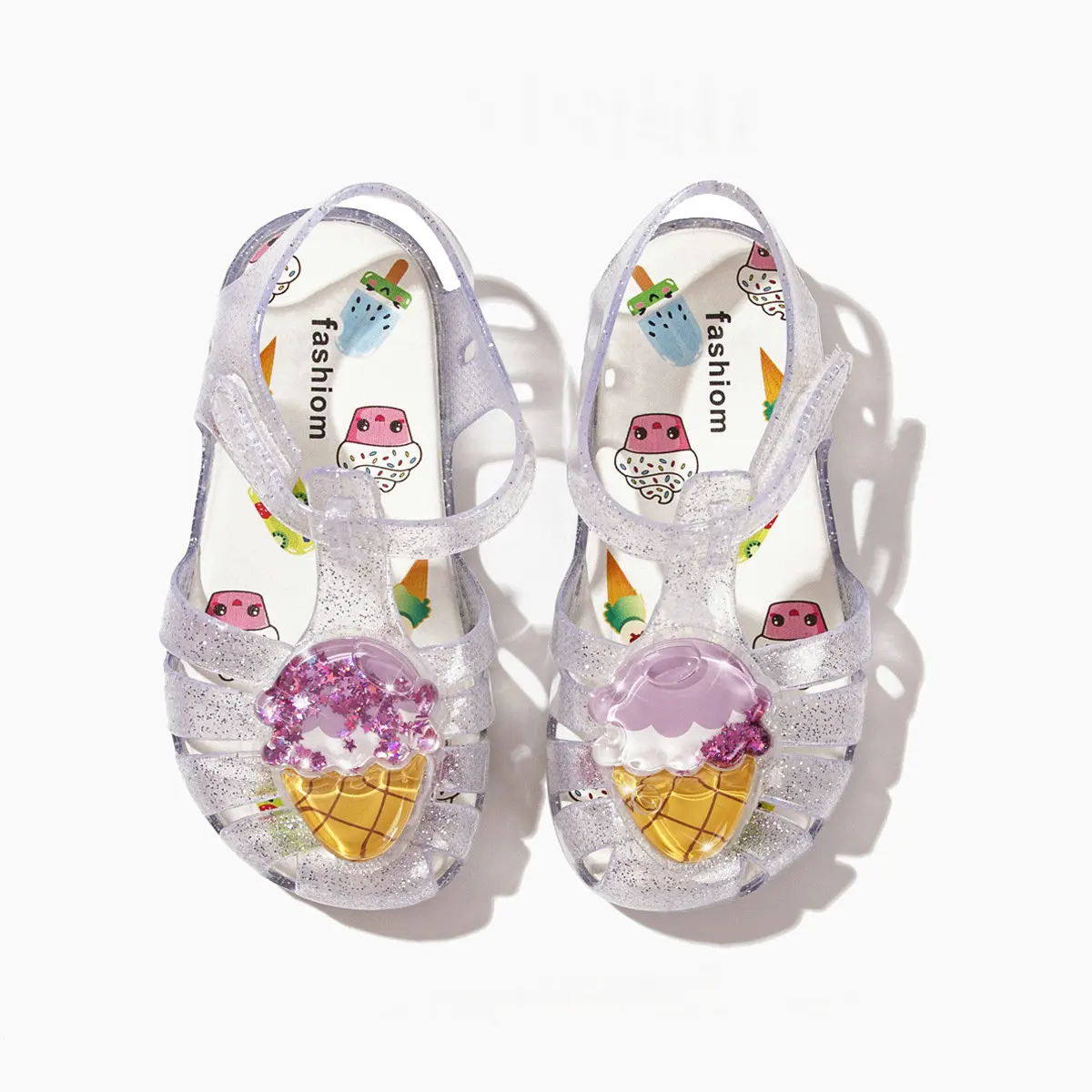 Children's Jelly Shoes Summer Girls Princess Sandals Crystal Shoes Fruit Soft Sole Roman Style Sandals Baby Girl