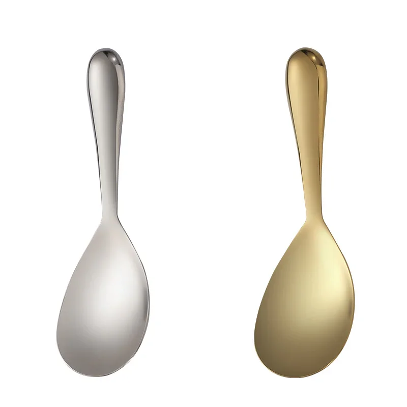 Stainless Steel Spoons Silver Gold Soup Rice Spoon Tableware Stainless Steel Long Handle Cooker Scoop Buffet Serving Cutlery
