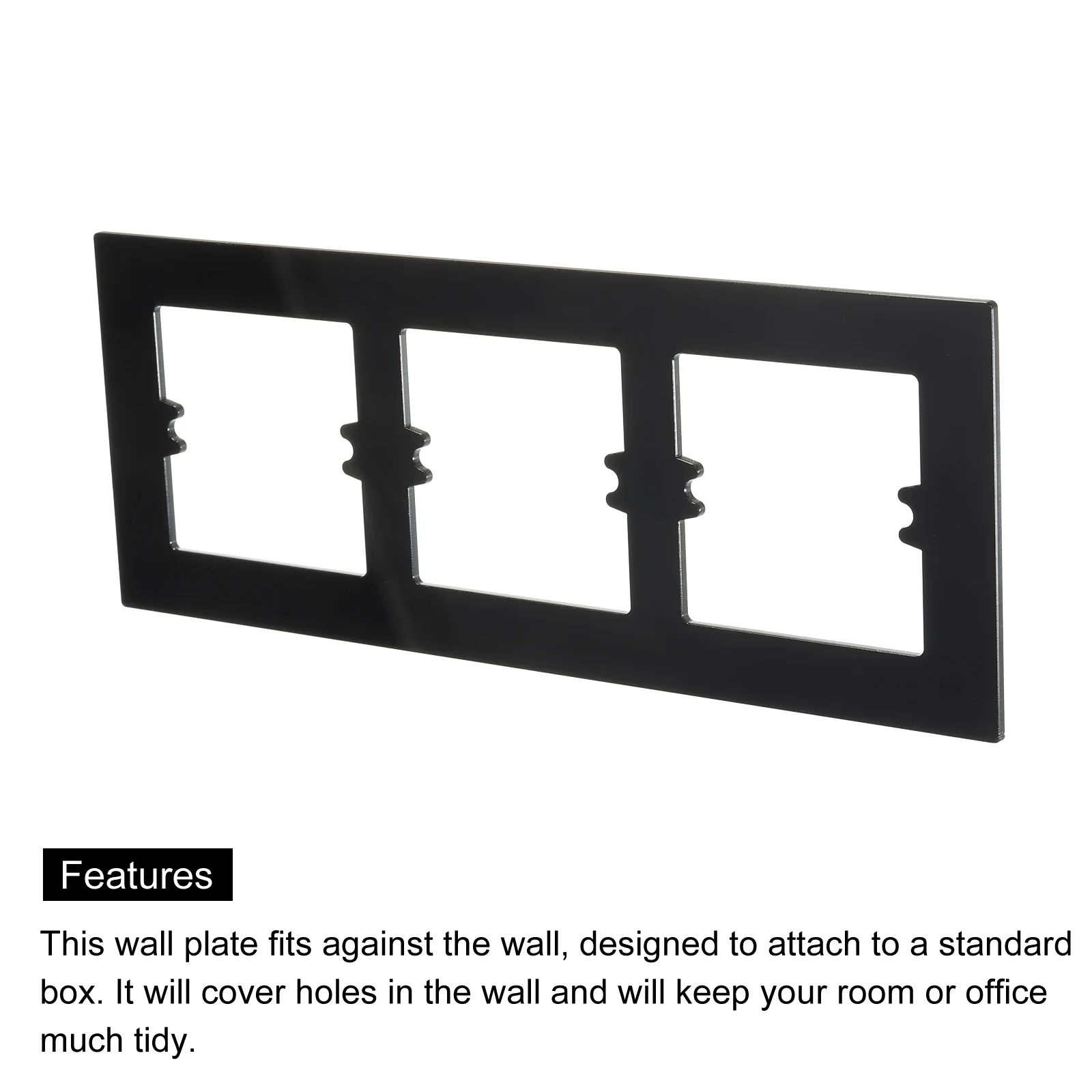 1-5Pc Switch Surround Plate Wall Panel Decoration Single/Dual/Three Gang Switch Socket Acrylic Plate White Black Frame DIY Parts access panel light switch cover switch glass panel multimedia cable wall plate