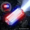 Red&Blue LED Strobe Warning Light Police Shoulder Clip Flashlight Outdoor Running Light USB Rechargeable Safety Helmet Work Lamp 1
