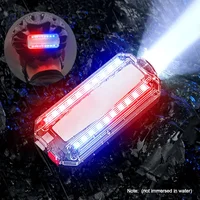 Red&Blue LED Strobe Warning Light Police Shoulder Clip Flashlight Outdoor Running Light USB Rechargeable Safety Helmet Work Lamp 1
