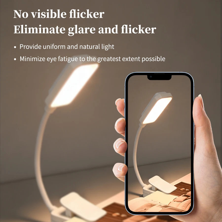 Compact USB Rechargeable LED Clip-On Reading Lamp