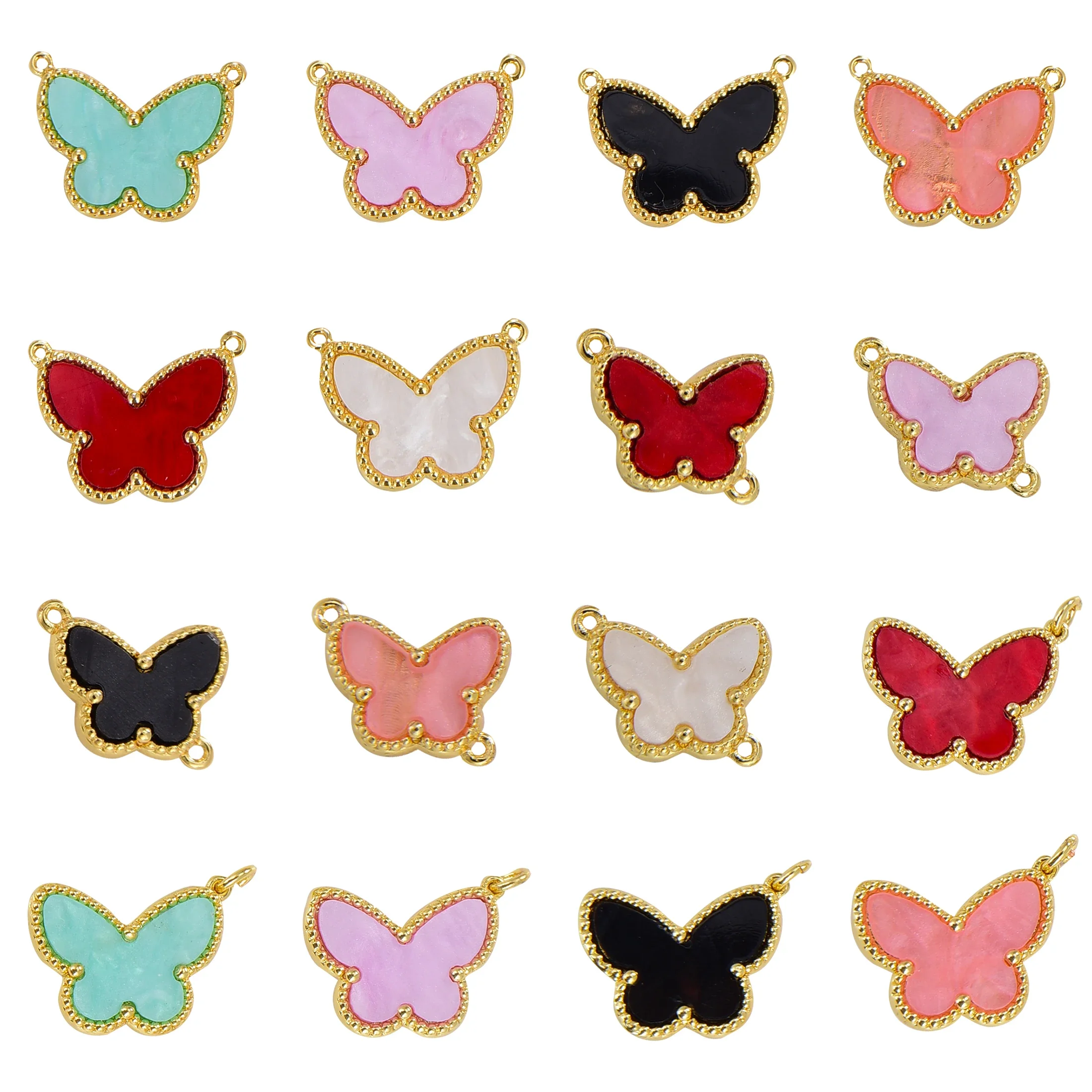 

Color Pendant DIY Charms for Jewelry Making Earrings Pendants Bracelets Chain Clasp Resin Moth Metal Frame Pendientes 5 Pieces