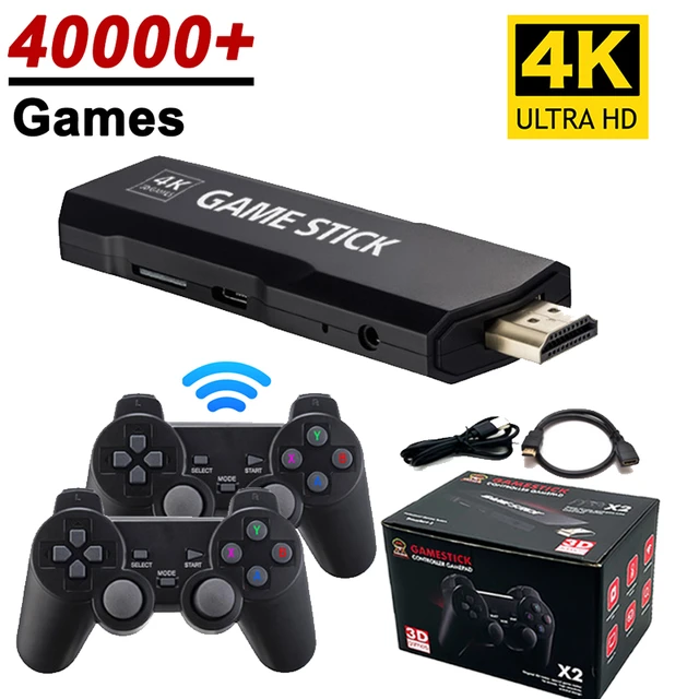 X2 Plus Game Stick Retro Console,Built in 40000+ games 128GB,with