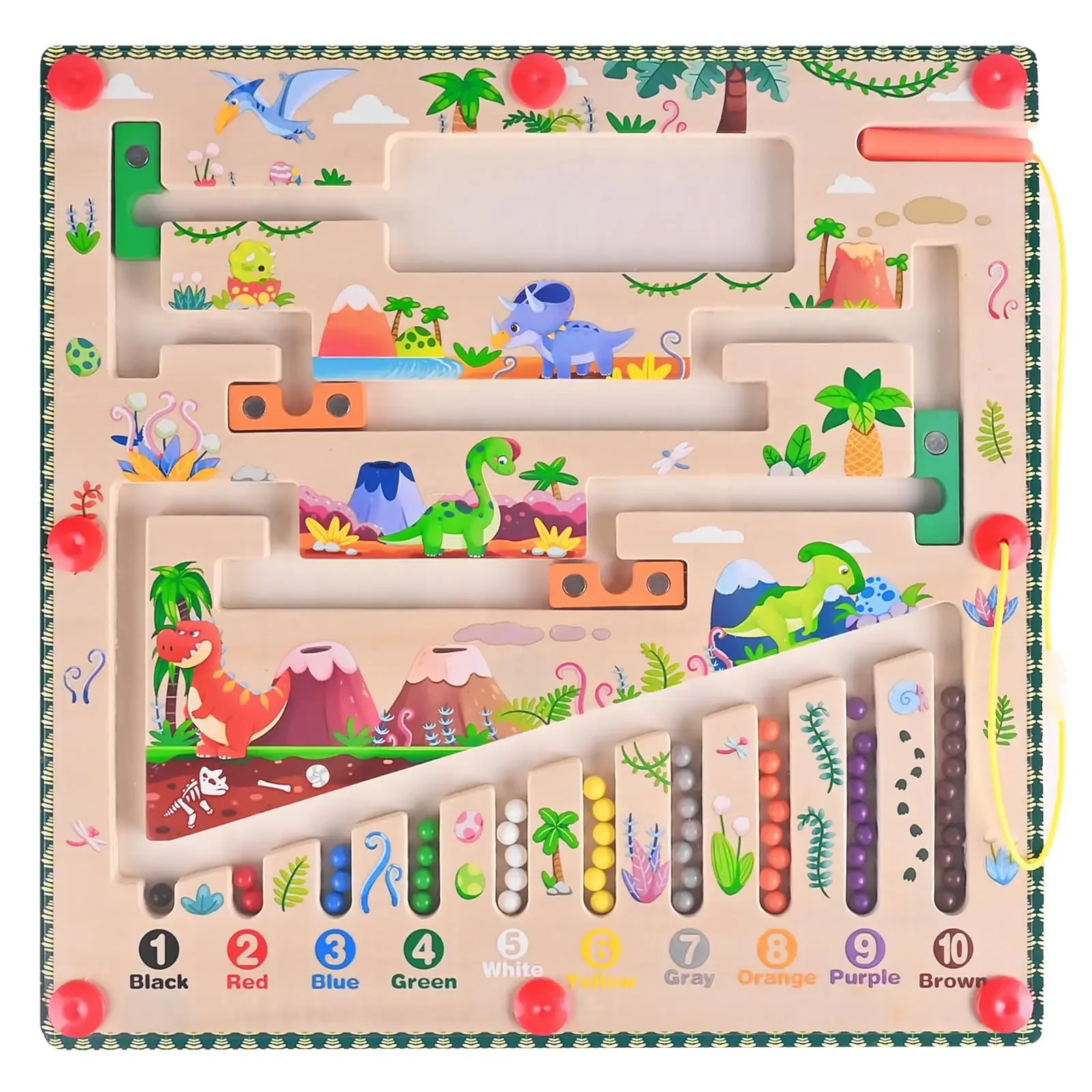Magnetic Colour and Number Maze, Colour Sorting Board for Counting Toddler Fine Motor Skills Montessori Toys for Boys Girls
