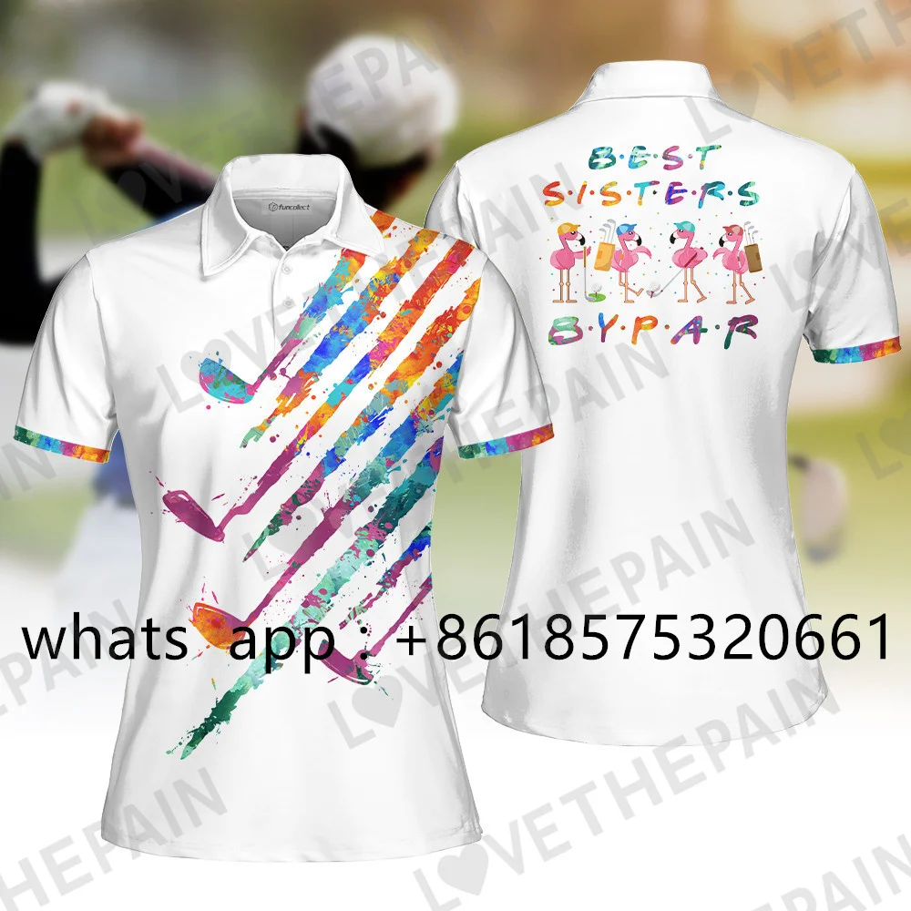 Fitness Sports Golf Polo Shirt Women Classic Fashion Versatile Short Sleeve T Shirt Breathable Quick Dry Buttons Lapel Tops