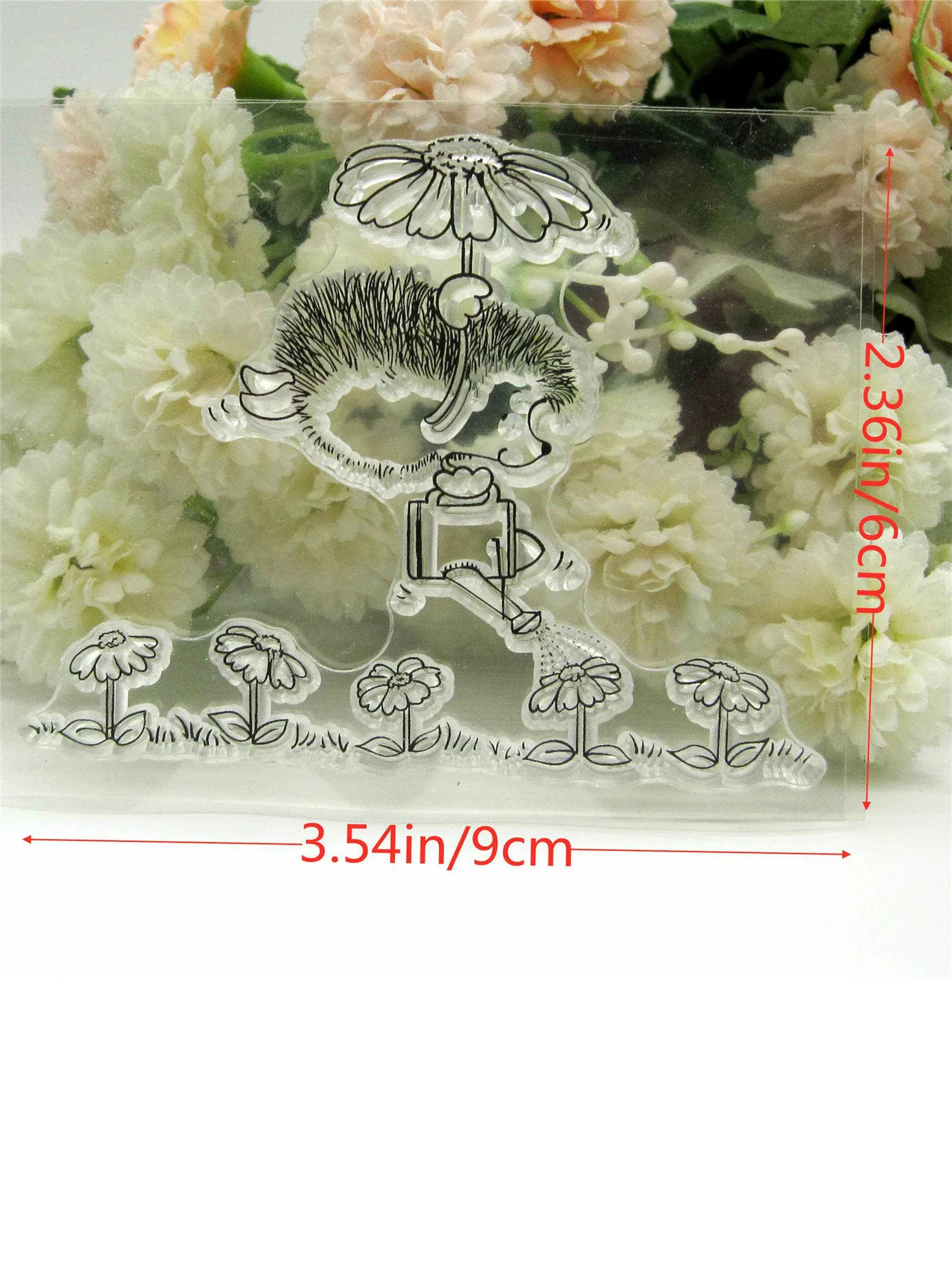 Transparent Silicone Rubber Stamp and Metal Die Sheet Cling Hedgehog Water Flowers DIY Scrapbooking Cute Pattern Photo