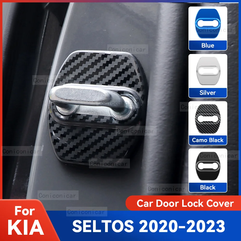 

Автомобильный Дверной замок, защитная крышка, эмблемы, украшение из нержавеющей стали для KIA SELTOS 2020-2023, защитные аксессуары