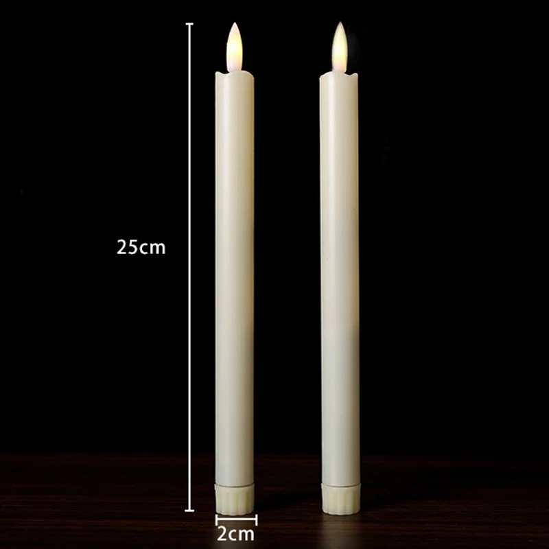 3x 25cm Candela elettrica a colonna gialla Flicker Lampada da tavolo per cena Telecomando Temporizzazione Lampada per atmosfera per festa di nozze Evento_voghion.com