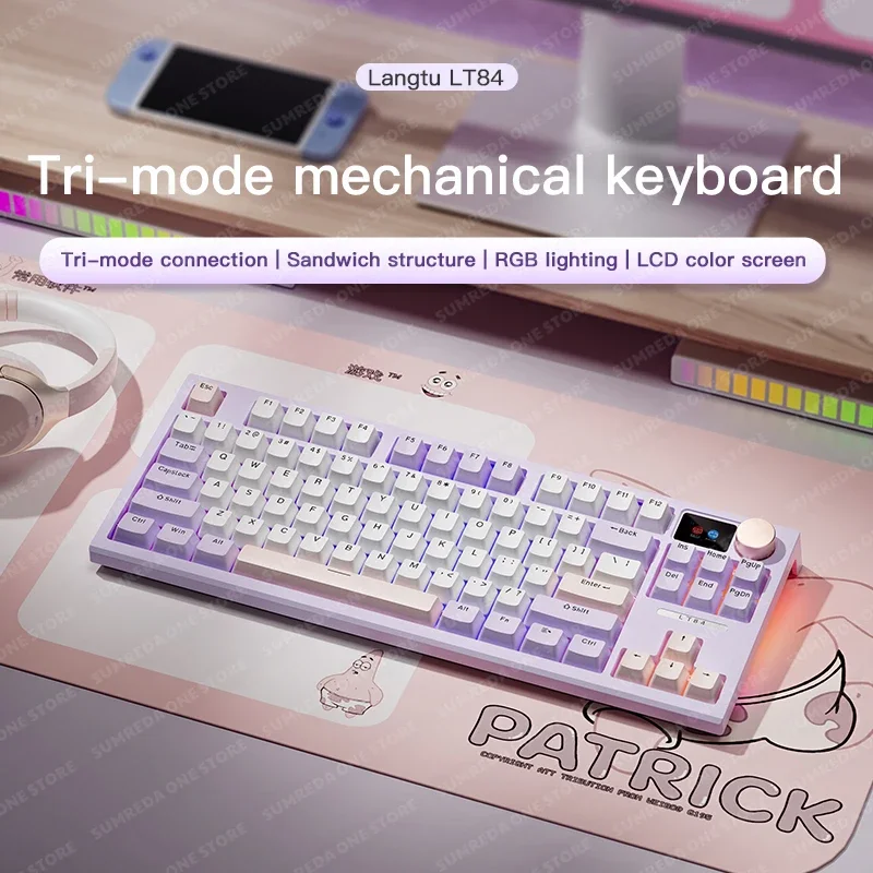 Langt84-メカニカルゲーミングキーボード,PCアクセサリ,84キー,フル